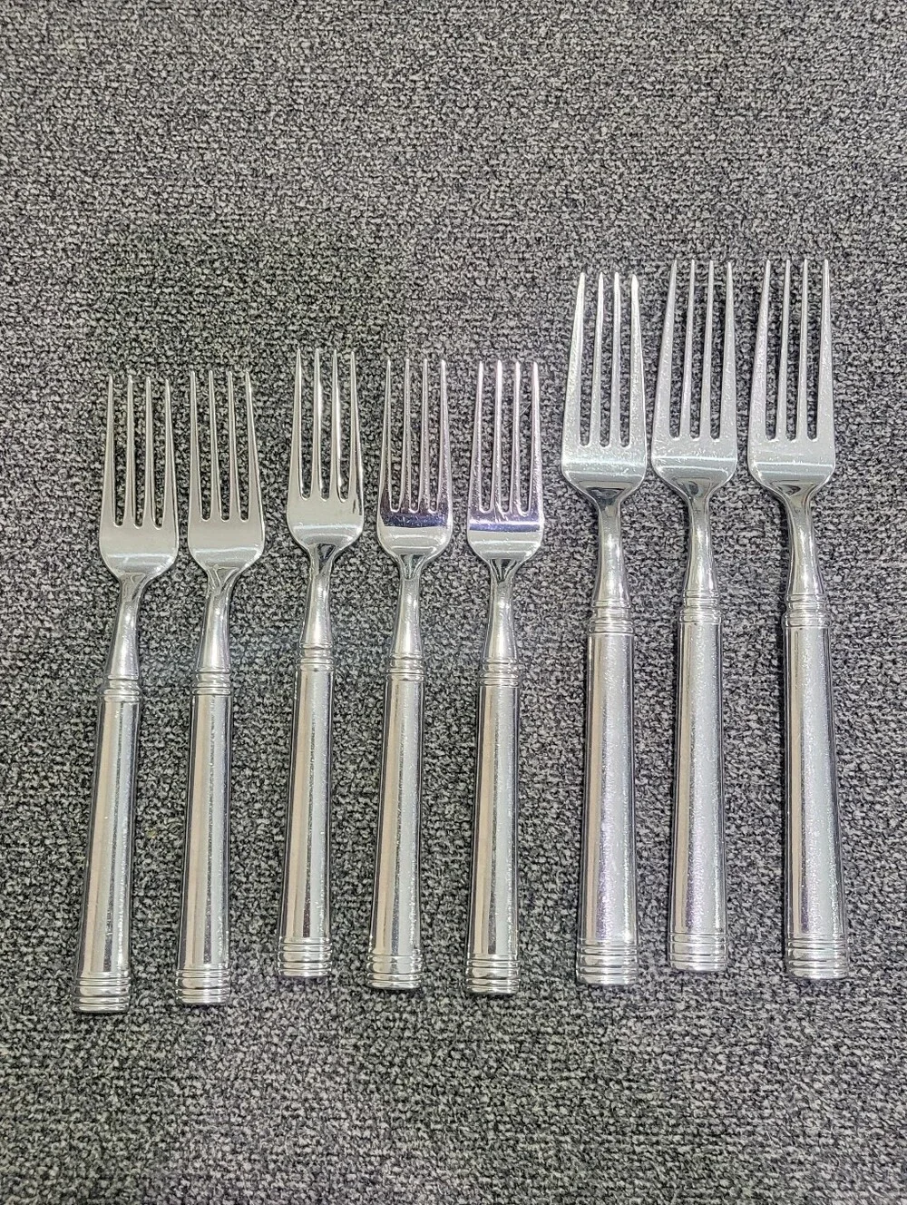 Tuscany Dinner Fork Lot (8) Cambridge Glossy Stainless Flatware China 18/10